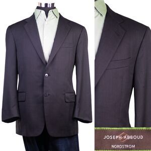 Joseph Abboud Men's Super 120s Wool Black Plaid Blazer Sport Coat Jacket 42R